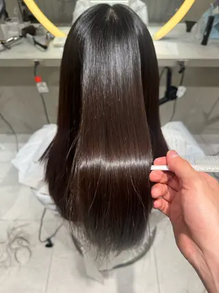 ロング カラー ブリなしWカラー✨️ 髪質改善【タケル】のヘアスタイル