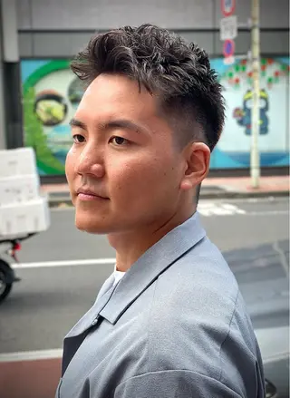 ショート パーマ メンズ 浅見 天翔のヘアスタイル