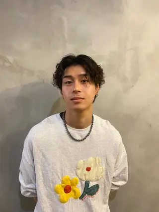 パーマ メンズ 🩰無料カットモデル ショート/莉紗子🫧のヘアスタイル