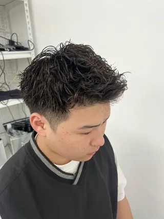 ショート パーマ メンズ 柏メンズカットパーマ NO.1タイチのヘアスタイル