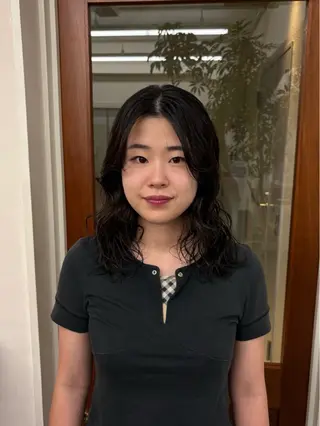 ミディアム パーマ レイヤー/顔周り/ 透明感/ののか💞のヘアスタイル