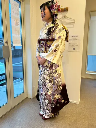 セミロング ヘアアレンジ アミオーガニック カラーのヘアスタイル