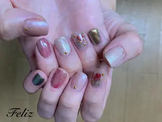 ネイル 痛ネイル/ワンホン/ フィルイン/長さだしのネイルデザイン