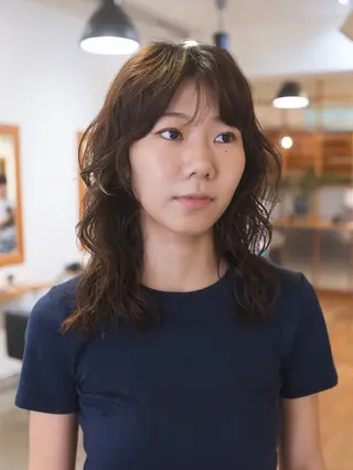 ミディアム カラー パーマ Genta @gegege75のヘアスタイル