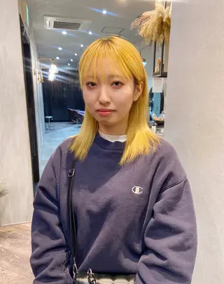 ミディアム カラー デザインパーマ 藤田和樹のヘアスタイル