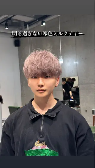 ショート カラー メンズ MONIQA所属・🐲RYUKI メンズブリーチのヘアスタイル