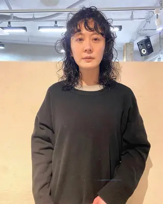 ミディアム パーマ 下北沢 soiのヘアスタイル