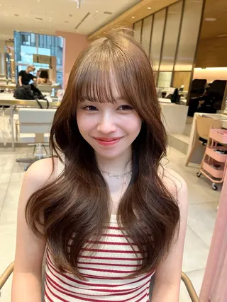 ロング 透明感カラー/似合わ せ前髪/柴田礼空のヘアスタイル