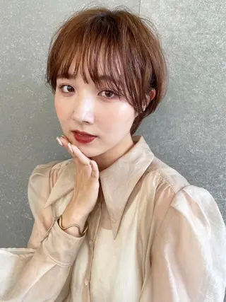 ショート パーマ 🎀大川 錬🎀 ブリーチなしWカラーのヘアスタイル