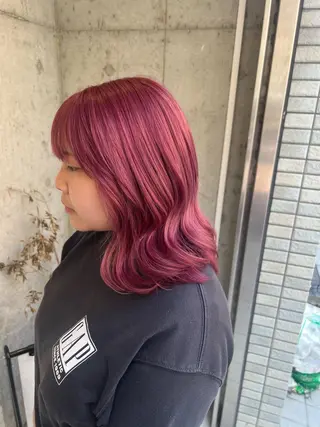 ミディアム カラー 🎵ぷる艶ハイトーン 柔らかヘア🍅まあやのヘアスタイル