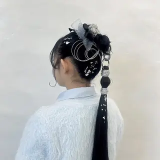 セミロング ヘアアレンジ レイヤー/ボブ/透明 感カラー/佐藤奈由のヘアスタイル