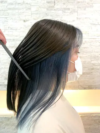 セミロング カラー 🔶似合わせセンター パート/ヤス🔶のヘアスタイル