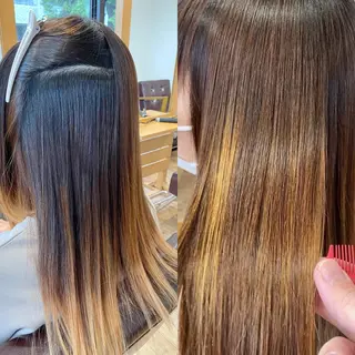 セミロング パーマ KIZU 髪質改善 オカルト怪談のヘアスタイル