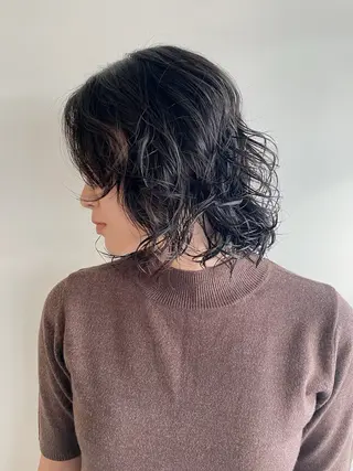 ミディアム パーマ 川間 将彦のヘアスタイル