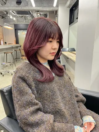 ロング カラー 新宿/韓国ヘア/ 髪質改善ストレートのヘアスタイル