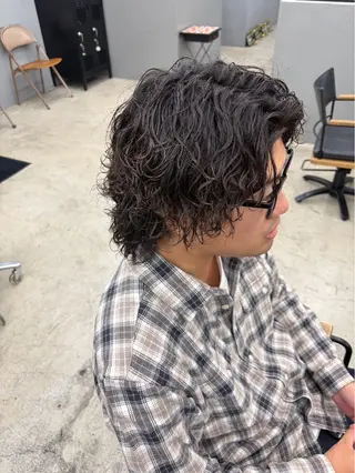ミディアム パーマ メンズ メンズ専門サロン wokeのヘアスタイル