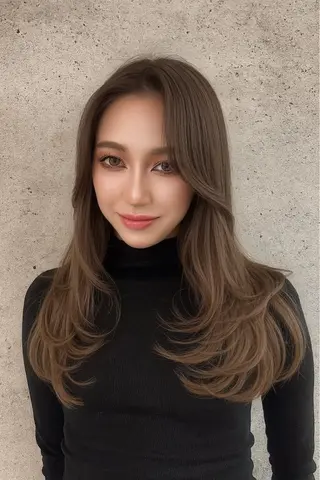 ロング カラー 髪質改善/縮毛矯正 レイヤー/松川匠のヘアスタイル