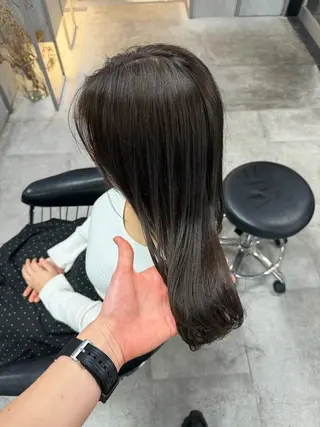 セミロング カラー You/中明度カラー 🎨3ヶ月持つカットのヘアスタイル