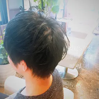 ショート カラー パーマ メンズ 表参道Lise おおいしおりのヘアスタイル