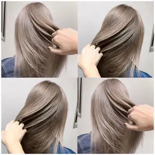 セミロング カラー ヘアアレンジ 松井那津子 /ハイライトブリーチのヘアスタイル