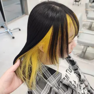 セミロング カラー 推しアニメカラー🌈 ツヤ透明感カラー🦄のヘアスタイル