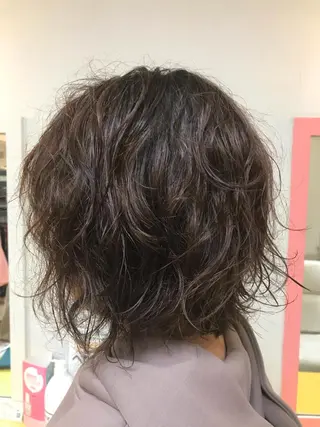 ミディアム パーマ 横田 尚登のヘアスタイル