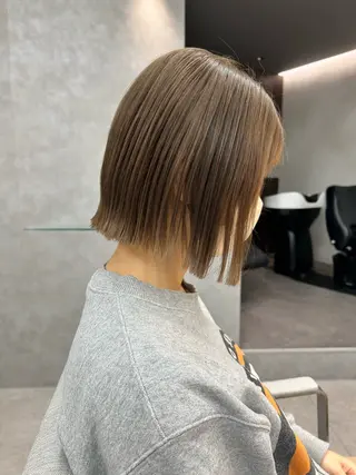 ミディアム ルネ所属・ショートヘア 縮毛矯正/福田梢のヘアスタイル