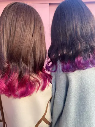 ミディアム カラー ヘアアレンジ 韓国レイヤーカット/ 儚げカラーチナツのヘアスタイル