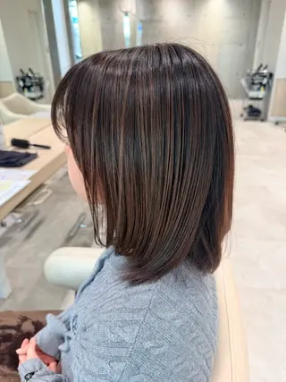 ミディアム カラー 白髪ぼかしデザイン ハイライト/宮本純登のヘアスタイル