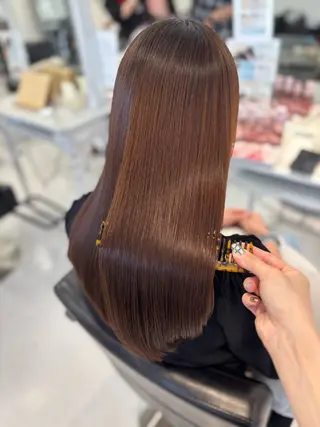 ロング MANA艶髪 暖色カラー/髪質改善のヘアスタイル
