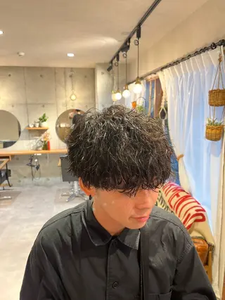 ショート メンズ Lamp所属・🌀メンズパーマ🌀 🐏丸山祐宇🐏のヘアスタイル