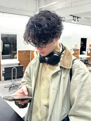 パーマ メンズ シャドウパーマ/ 波巻パーマYu-Kiのヘアスタイル