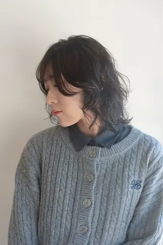 ミディアム パーマ 川間 将彦のヘアスタイル