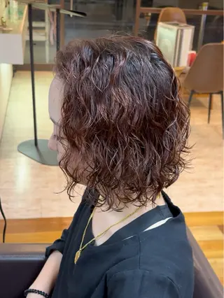 ミディアム パーマ メンズ曲がる 縮毛矯正/駅徒歩4分のヘアスタイル