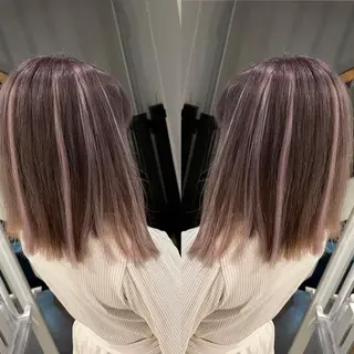 ミディアム カラー ヘアアレンジ 🔥ハイトーンカラー ギャルNAOKI🔥のヘアスタイル