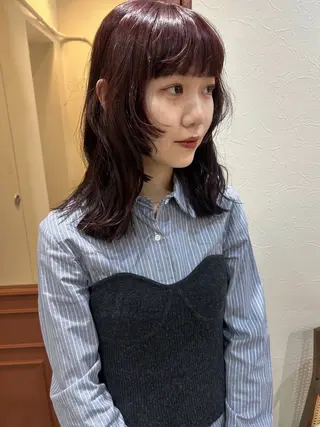 ミディアム カラー rena ✶伏見/パーマのヘアスタイル