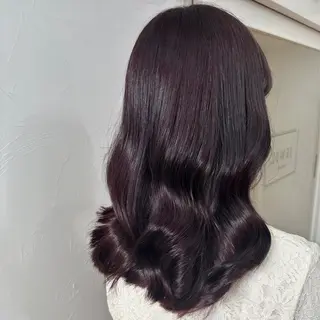 セミロング カラー ラベンダーカラー /巻き/WAKANAのヘアスタイル