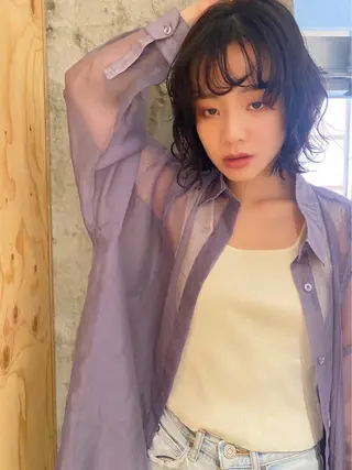 ミディアム パーマ Le'a 谷町🌼 幸村はるひのヘアスタイル