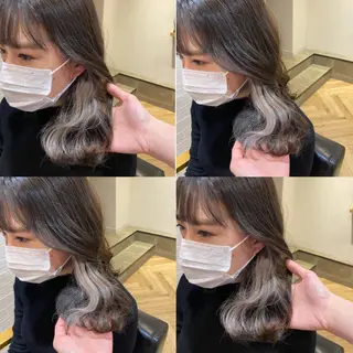 セミロング カラー 艶カラー/韓国顔周り 🎀mamiのヘアスタイル
