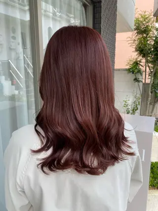セミロング カラー グレージュ/透明感/ 韓国ヘア/RISAのヘアスタイル
