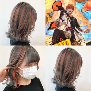 ミディアム カラー 推しカラー✨ オタク美容師ユウカのヘアスタイル