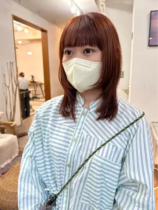 ミディアム カラー 🪭risa 暖色/レイヤー🪭のヘアスタイル