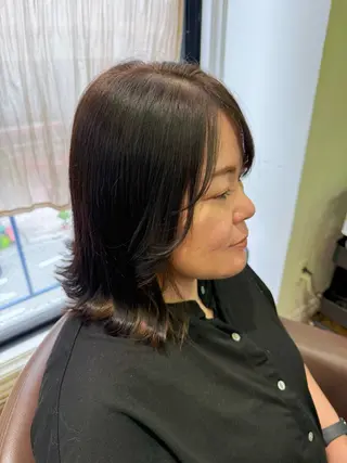 ミディアム カラー 溝口 槙里也のヘアスタイル