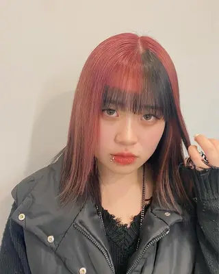 ミディアム sunc所属・梅田l大人韓国ヘア レイヤー×艶カラーのヘアスタイル