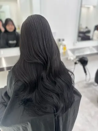 ロング カラー 韓国風暗髪ヘア🤍 🫧MIREIのヘアスタイル