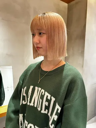 ミディアム ボブ&透明感カラー ♡TOMOEのヘアスタイル