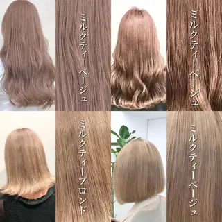 ミディアム ブリーチ✖️ 縮毛LANDのヘアスタイル