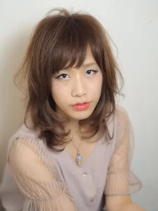 セミロング カラー ヘアアレンジ GLOSSY所属・坂本 直樹のヘアスタイル