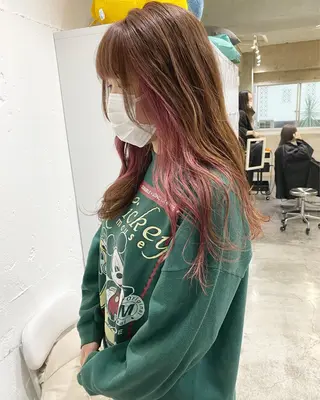 セミロング カラー ヘアアレンジ ササキカズマ〻透明感 〻色落ち〻赤み消しのヘアスタイル