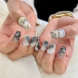 セミロング 池袋痛ネイル Nok. 渡辺のネイルデザイン